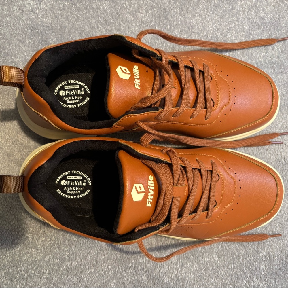 FitVille Men's Brown everyday shoes, size 13 E